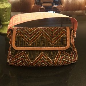 Fendi embroidered shoulder bag